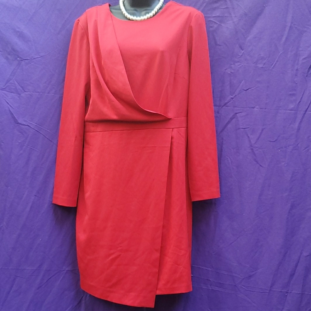 Red Dress with faux Wrap